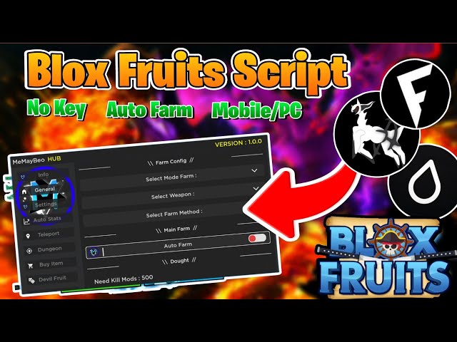 Blox Fruits Script - Auto Farm GUI, No key and more